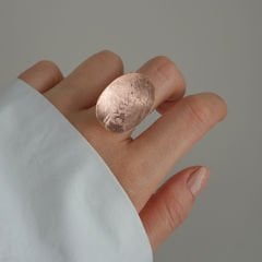 Alma Oval Şeklinde Rose Gümüş Yüzük