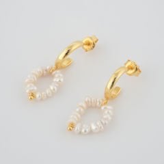 Greta Doğal İnci Taşlı Gümüş Küpe