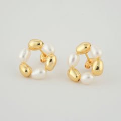 Denia Doğal İnci Taşlı Gümüş Küpe